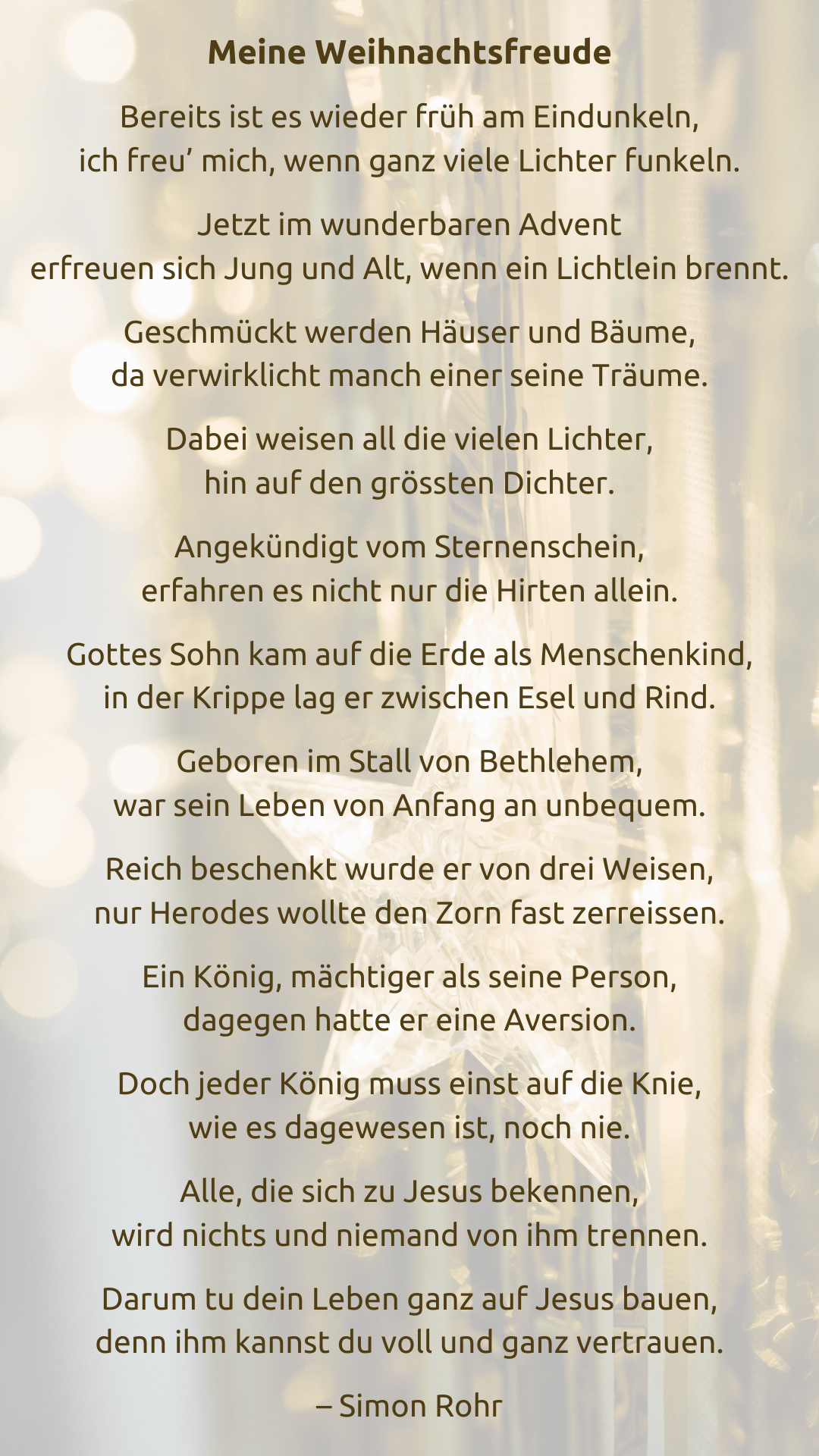 Gedicht ‘Meine Weihnachtsfreude‘